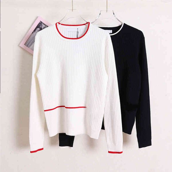 women's knits & tees 22 early autumn wool round neck white red line letter embroidery knitted women
women's knits & tees 22 early autumn wool round neck white red line letter embroidery knitted women