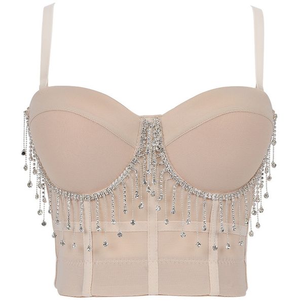 women camisole diamond crystal tassels solid color cropped push up bustier bra night club party tank 220514, White
women camisole diamond crystal tassels solid color cropped push up bustier bra night club party tank 220514, White