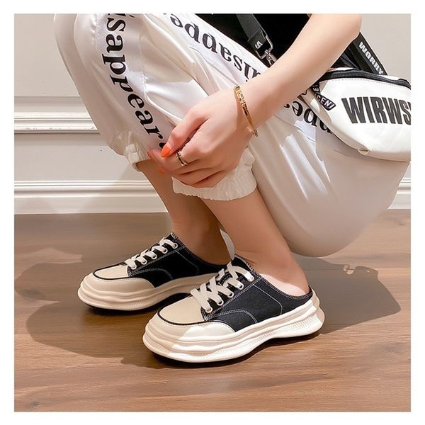 dress shoes south korea dongdamen thick soled canvas shoes women's bag head half slippers women wear ins super fire breathable casual m, Black
dress shoes south korea dongdamen thick soled canvas shoes women's bag head half slippers women wear ins super fire breathable casual m, Black