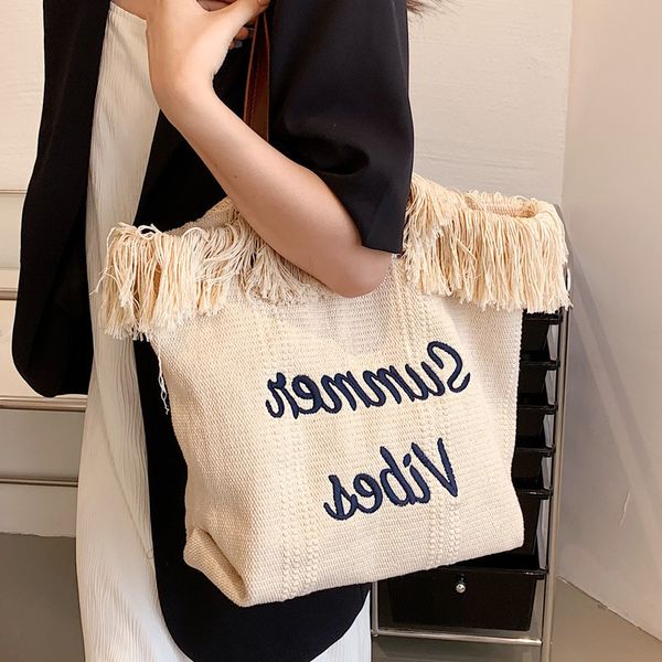 designer bags large capacity and women's 2022 new summer cloth tassel canvas shoulder high sense niche tote
designer bags large capacity and women's 2022 new summer cloth tassel canvas shoulder high sense niche tote