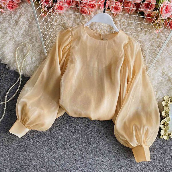 women's blouses shirts spring korean chic gentle aging lantern sleeve loose and versatile solid color long sleeve round neck shirt wome, White
women's blouses shirts spring korean chic gentle aging lantern sleeve loose and versatile solid color long sleeve round neck shirt wome, White
