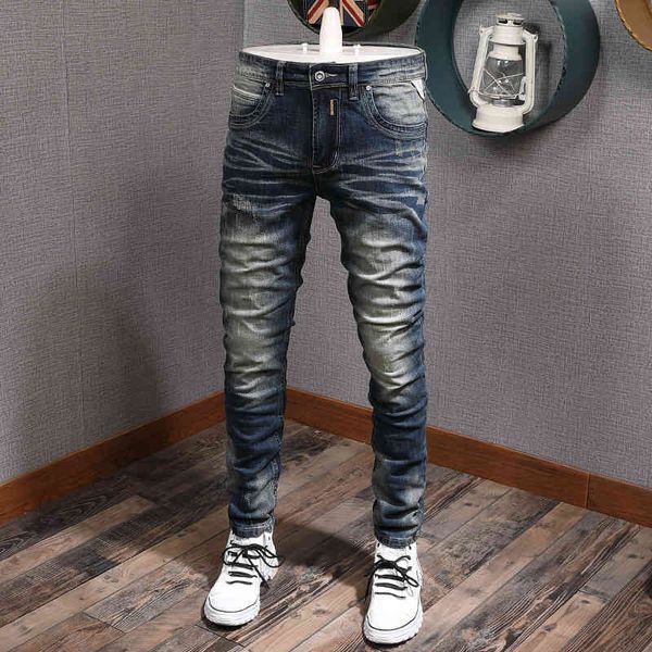 men's jeans fashionable men's jeans worn blue washed out street fashion micro elastic slim fitting pants huzt
men's jeans fashionable men's jeans worn blue washed out street fashion micro elastic slim fitting pants huzt