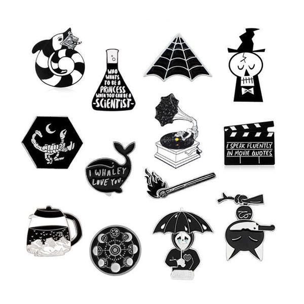 personalized black and white series atmospheric badge fashion letter cartoon animal combination brooch jewelry, Gray
personalized black and white series atmospheric badge fashion letter cartoon animal combination brooch jewelry, Gray