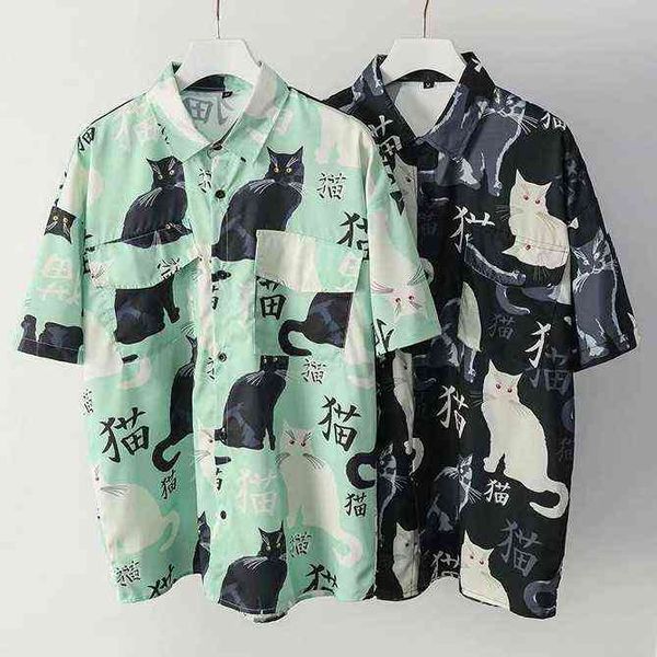 summer mens hawaiian shirt 3d animal black cat printed short lapel sleeve big size hawaii men beach floral shirts y220411, White;black
summer mens hawaiian shirt 3d animal black cat printed short lapel sleeve big size hawaii men beach floral shirts y220411, White;black