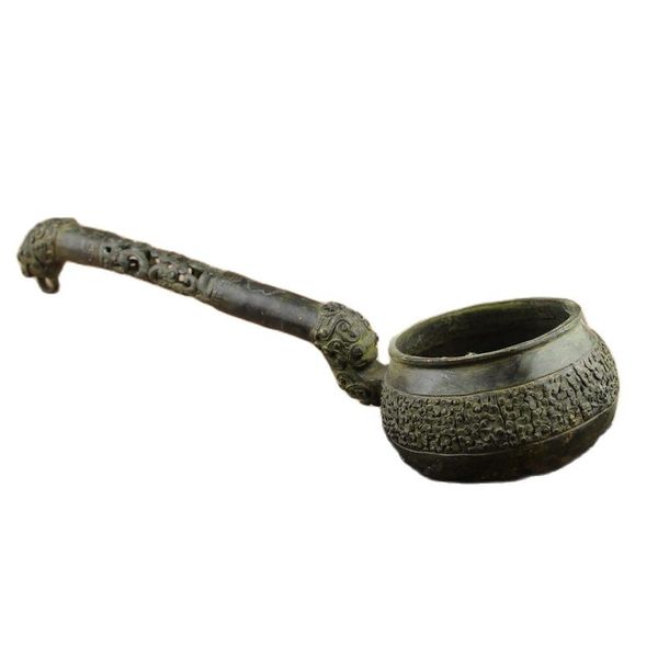 china old bronze for old carved flower wine spoon from rural collection, Black
china old bronze for old carved flower wine spoon from rural collection, Black
