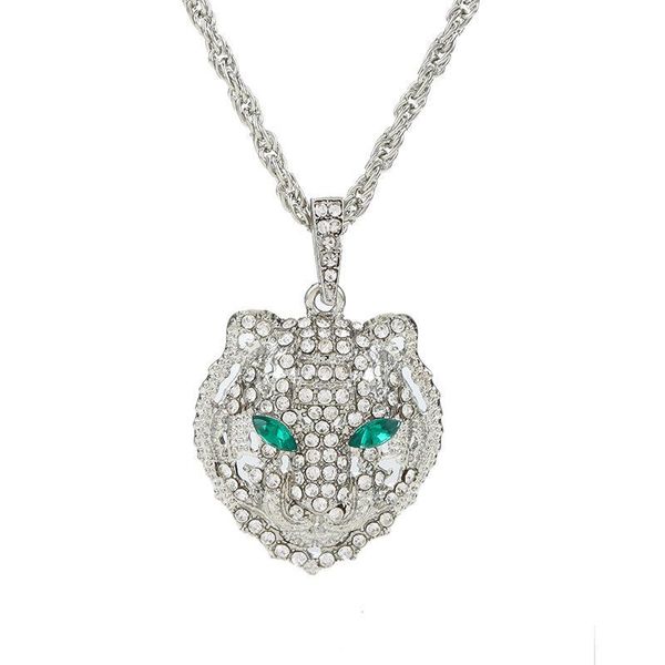 pendant necklaces exquisite fashion shiny zircon tiger original animal shape men's hip hop jewelry, Silver
pendant necklaces exquisite fashion shiny zircon tiger original animal shape men's hip hop jewelry, Silver