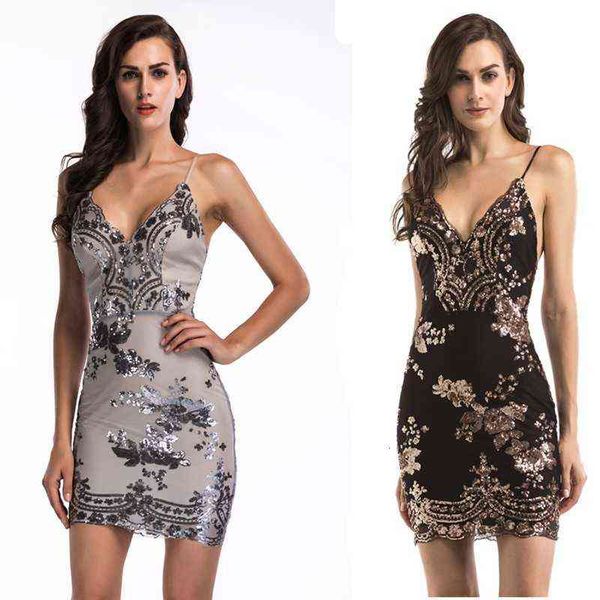 luxury designer women's dresses deep v-neck sling zipper backls sequin multicolor dresses, Black;gray
luxury designer women's dresses deep v-neck sling zipper backls sequin multicolor dresses, Black;gray