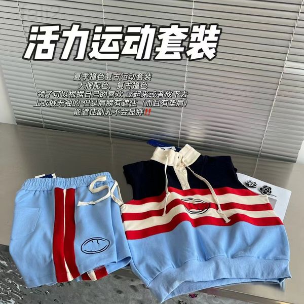 two piece dress designer 6042007 new summer sleeveless and shorts two piece set color contrast stripe sportswear waistcoat hcns, White
two piece dress designer 6042007 new summer sleeveless and shorts two piece set color contrast stripe sportswear waistcoat hcns, White