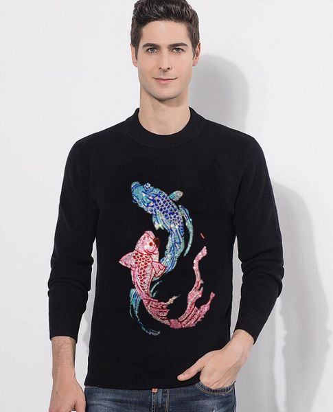 animals print diamonds stone winter fit sweaters round neck slim fit elastic knitting, White;black
animals print diamonds stone winter fit sweaters round neck slim fit elastic knitting, White;black