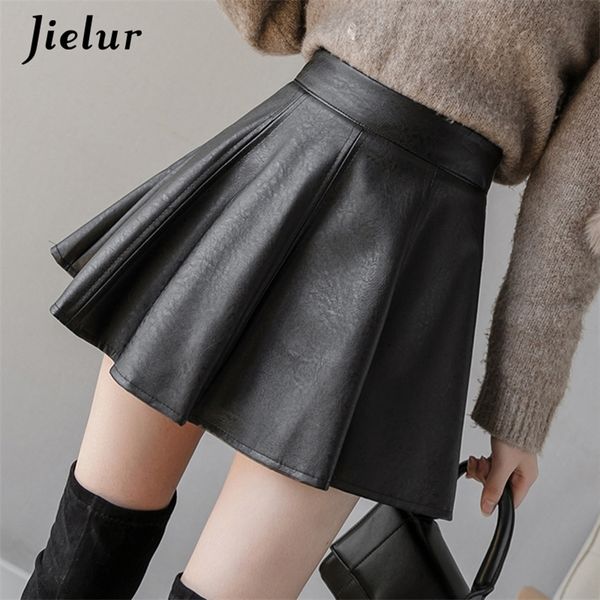 jielur pu pleated skirt autumn women solid color leather winter skirts womens slim high waist saia faldas chic zipper mini skirt 220505, Black
jielur pu pleated skirt autumn women solid color leather winter skirts womens slim high waist saia faldas chic zipper mini skirt 220505, Black