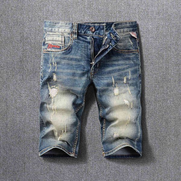 men's jeans fashion worn hole denim shorts men's summer trend personalized patch slim fit pants elastic xhi4, Blue
men's jeans fashion worn hole denim shorts men's summer trend personalized patch slim fit pants elastic xhi4, Blue