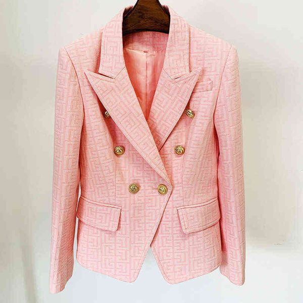 pink kaki blazer women labyrinth plaid jacquard double breasted golden lion button office business blazers jacket j220813, White;black
pink kaki blazer women labyrinth plaid jacquard double breasted golden lion button office business blazers jacket j220813, White;black