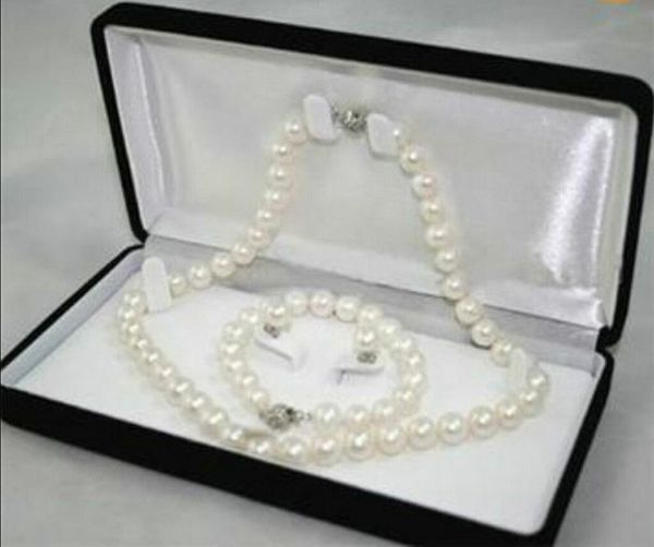 beautiful 7-8mm natural white akoya cultured pearl necklace bracelet earring set, Black
beautiful 7-8mm natural white akoya cultured pearl necklace bracelet earring set, Black