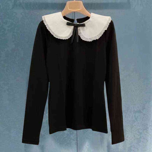 black long sleeved t-shirt sweet solid color pullover embroidered doll neck slim fitting bottoming shirt autumn and winter new
black long sleeved t-shirt sweet solid color pullover embroidered doll neck slim fitting bottoming shirt autumn and winter new