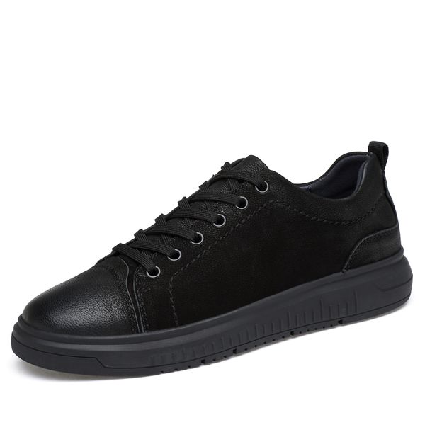 2022 genuine leather shoes men sneakers lace-up flats cow leather men casual shoes fashion skateboard comfortable male footwear, Black
2022 genuine leather shoes men sneakers lace-up flats cow leather men casual shoes fashion skateboard comfortable male footwear, Black