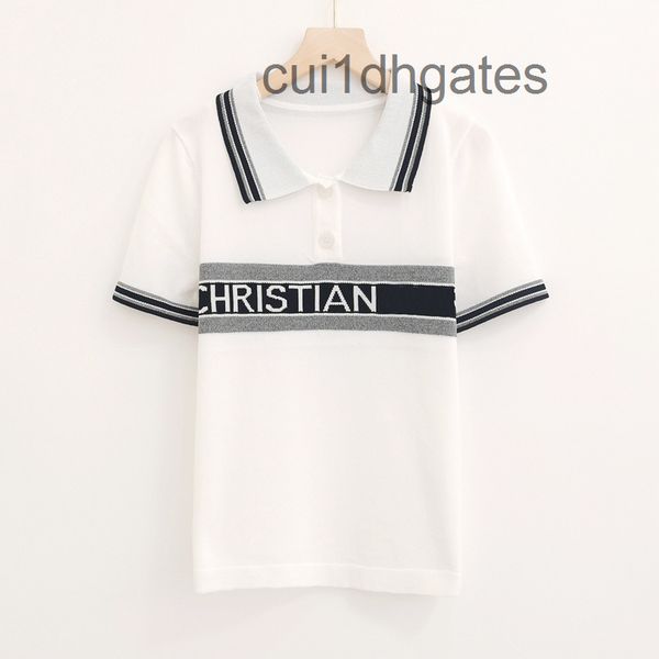 2022 designer di or t shirt and tees dress 2022 summer new women's pullover collar short sleeve contrast stripe casual loose thin knit, White
2022 designer di or t shirt and tees dress 2022 summer new women's pullover collar short sleeve contrast stripe casual loose thin knit, White