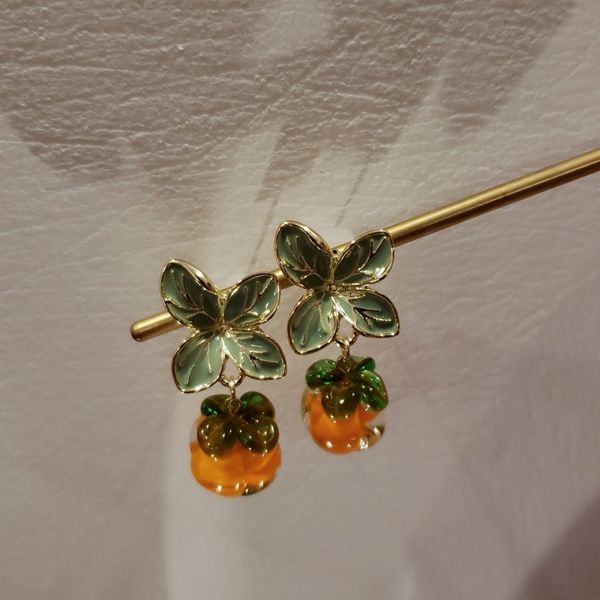 s925 silver needle persimmon ruyi pastoral style stud earrings han mi's new earrings orange girl earrings
s925 silver needle persimmon ruyi pastoral style stud earrings han mi's new earrings orange girl earrings