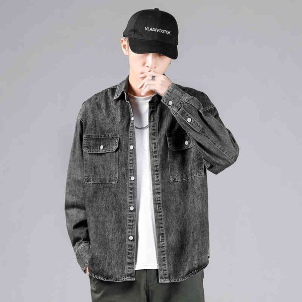 men's jackets spring casual lapel denim shirt young man loose coat men's fashion a8x2, Black;brown
men's jackets spring casual lapel denim shirt young man loose coat men's fashion a8x2, Black;brown