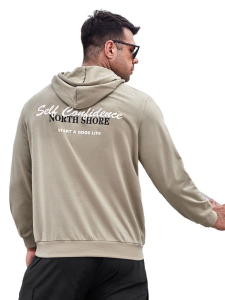 extended sizes men slogan graphic drawstring hoodie p8xl#, Black 
extended sizes men slogan graphic drawstring hoodie p8xl#, Black