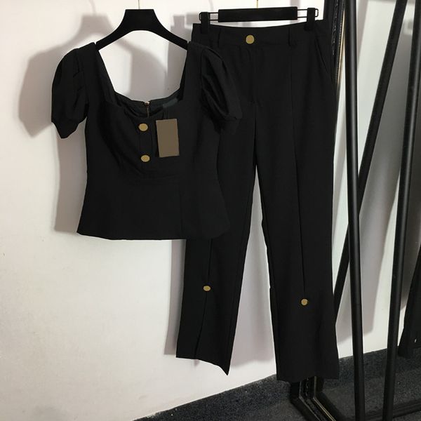 luxury womens set black trousers slit high rise flared pants bubble square neck
luxury womens set black trousers slit high rise flared pants bubble square neck