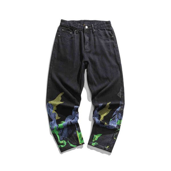 gaojiechao brand black guochao washed and printed hip-hop loose straight tube denim pants, Blue
gaojiechao brand black guochao washed and printed hip-hop loose straight tube denim pants, Blue