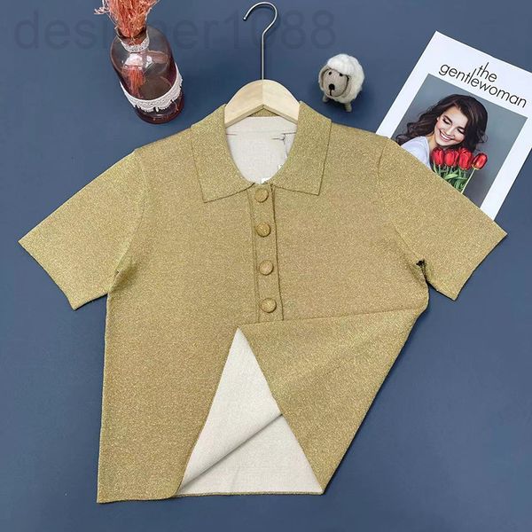 women's t-shirt designer 2022 new light luxury gold polo collar knitted short sleeved with fashionable and foreign design, showing a th, White
women's t-shirt designer 2022 new light luxury gold polo collar knitted short sleeved with fashionable and foreign design, showing a th, White