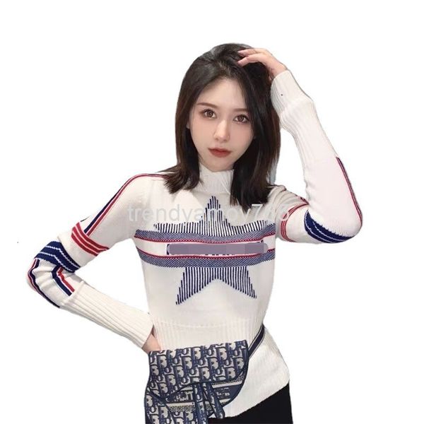 women's knits & tees high edition d family ski series long sleeved sweater wool high lapel five pointed star letter jacquard cashmere t, White
women's knits & tees high edition d family ski series long sleeved sweater wool high lapel five pointed star letter jacquard cashmere t, White