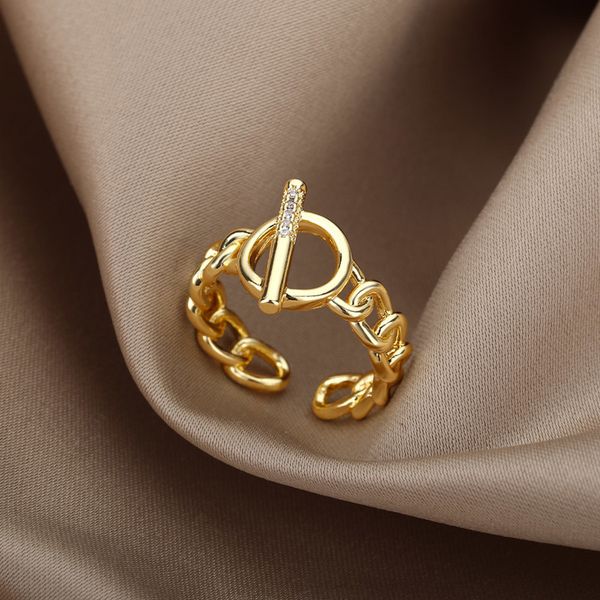 gothic open ot buckle twist chain rings for women stainless steel adjustable gold ring couple jewelry wedding gift bague femme 220716, Slivery;golden
gothic open ot buckle twist chain rings for women stainless steel adjustable gold ring couple jewelry wedding gift bague femme 220716, Slivery;golden