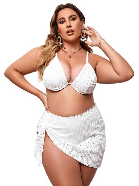 plus 3pack eyelet embroidery high waisted bikini swimsuit & beach skirt g7op#, White;black
plus 3pack eyelet embroidery high waisted bikini swimsuit & beach skirt g7op#, White;black