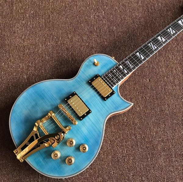 custom classic blue tiger flame jazz electric guitar,golden hardware guitarra,vibrato system
custom classic blue tiger flame jazz electric guitar,golden hardware guitarra,vibrato system