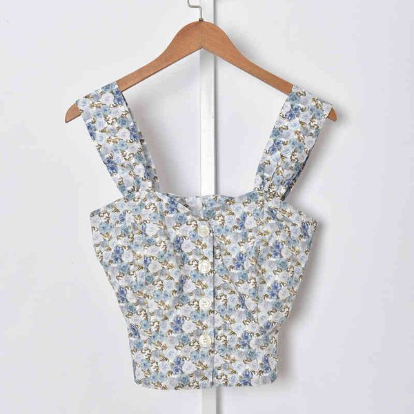 women's tanks & camis rouje spring and summer french pastoral suspender printed single breasted blouse, White
women's tanks & camis rouje spring and summer french pastoral suspender printed single breasted blouse, White