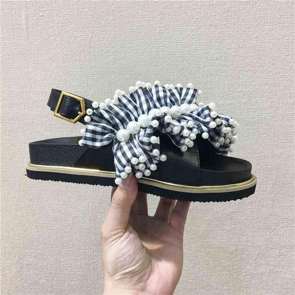 sandals ins fashion - women's gladiator sandals pearl design summer shoes flats tailoring platform casual shoes, Black
sandals ins fashion - women's gladiator sandals pearl design summer shoes flats tailoring platform casual shoes, Black