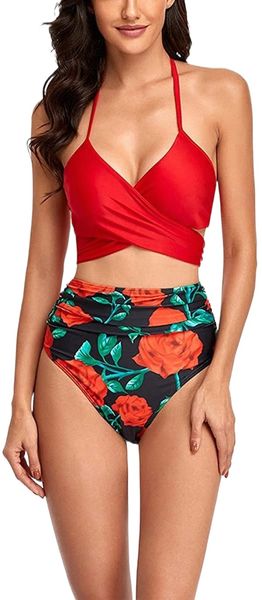 women vintage swimsuits high waisted ruched tummy control bikini 2 piece halter up slimming bathing suit x8xm#, White;black
women vintage swimsuits high waisted ruched tummy control bikini 2 piece halter up slimming bathing suit x8xm#, White;black
