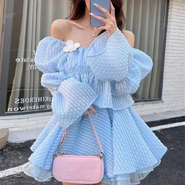 summer korean sweet two piece set women short shirt blouse crop mesh cake skirt suits fashion fairy 2 piece suits 220712, White
summer korean sweet two piece set women short shirt blouse crop mesh cake skirt suits fashion fairy 2 piece suits 220712, White