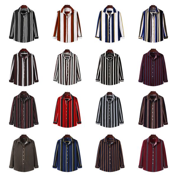 men's shirt new hawaiian men single button wild printed male blouses long sleeved striped top, White;black
men's shirt new hawaiian men single button wild printed male blouses long sleeved striped top, White;black