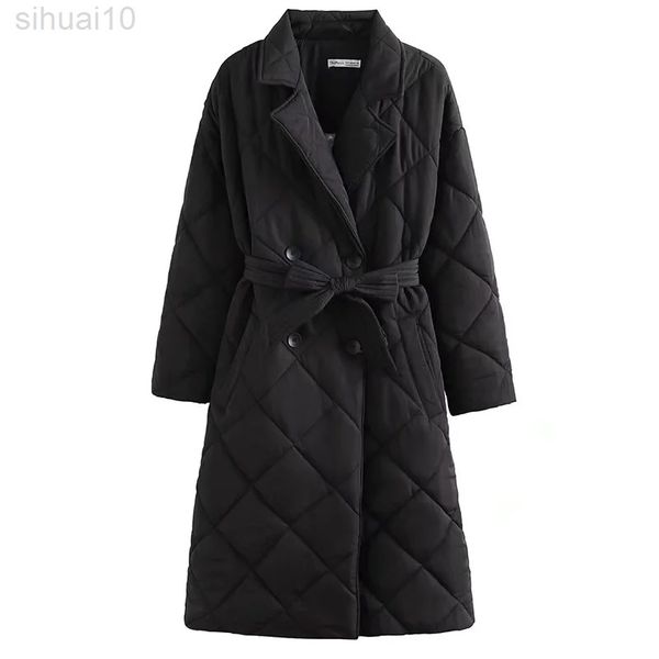 womens parkas jacket coat with belt overcoat ladies long coat black geometry plaid long jacket fashion elegant outwear winter l220730
womens parkas jacket coat with belt overcoat ladies long coat black geometry plaid long jacket fashion elegant outwear winter l220730