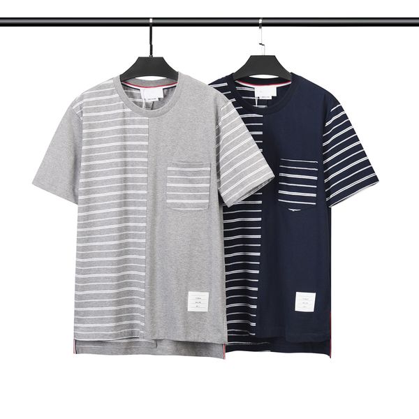 tb men's t-shirts short sleeve summer new cotton striped patchwork round neck slim couple casual jacket #s-xxxl, White;black
tb men's t-shirts short sleeve summer new cotton striped patchwork round neck slim couple casual jacket #s-xxxl, White;black