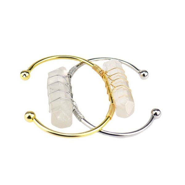 long crystal point cuff bracelet for women girls handmade gold wire woven lift of tree healing chakra crystal friendship bangle charms jewel, White
long crystal point cuff bracelet for women girls handmade gold wire woven lift of tree healing chakra crystal friendship bangle charms jewel, White