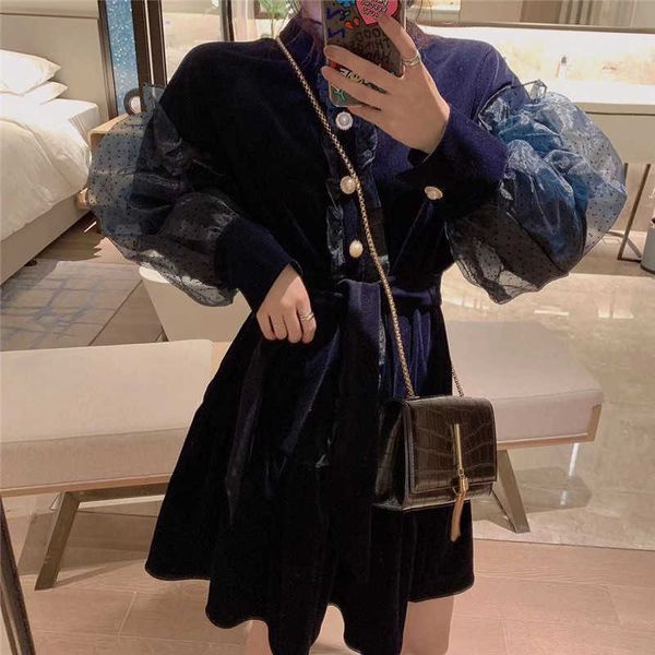 style women lace velvet dress halter deep winter autumn lace dress longsleeved black casual velvet 210601, Black;gray
style women lace velvet dress halter deep winter autumn lace dress longsleeved black casual velvet 210601, Black;gray