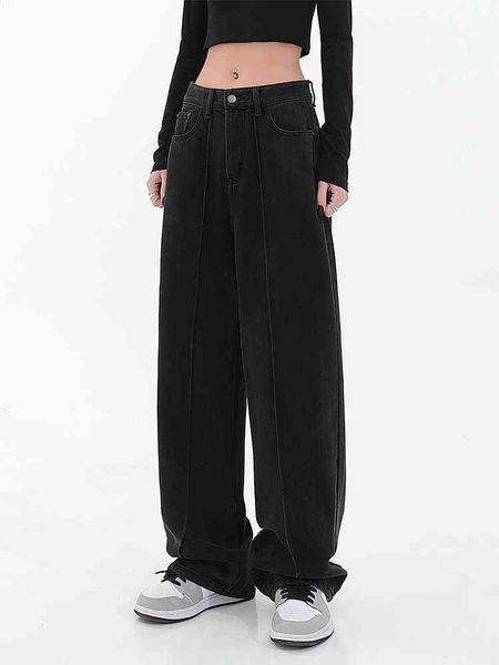2022 autumn fashion vintage women harajuku jeans wide blowjob loose casual black denim pants baggy long dweilen pants tij l220726, Blue
2022 autumn fashion vintage women harajuku jeans wide blowjob loose casual black denim pants baggy long dweilen pants tij l220726, Blue