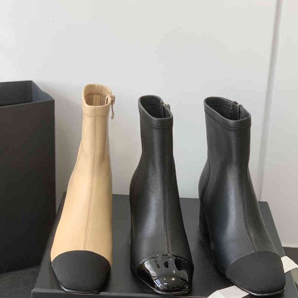 boots small fragrant wind short tube elastic boots style square head color matching in autumn women's thin thick heel, Black
boots small fragrant wind short tube elastic boots style square head color matching in autumn women's thin thick heel, Black