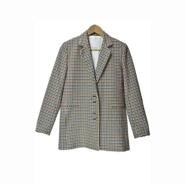 women's suits & blazers autumn and winter british style metal ring buckle checkered jacket zackv7236h, White;black
women's suits & blazers autumn and winter british style metal ring buckle checkered jacket zackv7236h, White;black