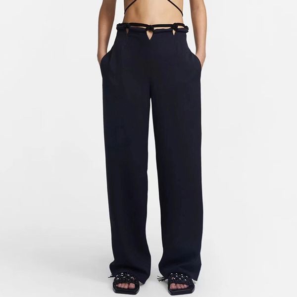 women's pants capris women wide leg high waist pants sets black cut out bandag 220823, Black;white
women's pants capris women wide leg high waist pants sets black cut out bandag 220823, Black;white