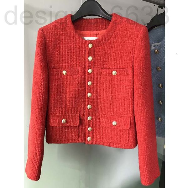 women's knits & tees designer spring 22 ce red silk wool coat small fragrance round neck elegant temperament slim female, White
women's knits & tees designer spring 22 ce red silk wool coat small fragrance round neck elegant temperament slim female, White