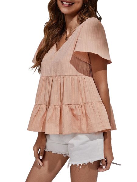 butterfly sleeve peplum j4ms#, White