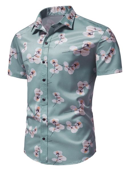 men floral print button up shirt p5aa#, White;black
men floral print button up shirt p5aa#, White;black