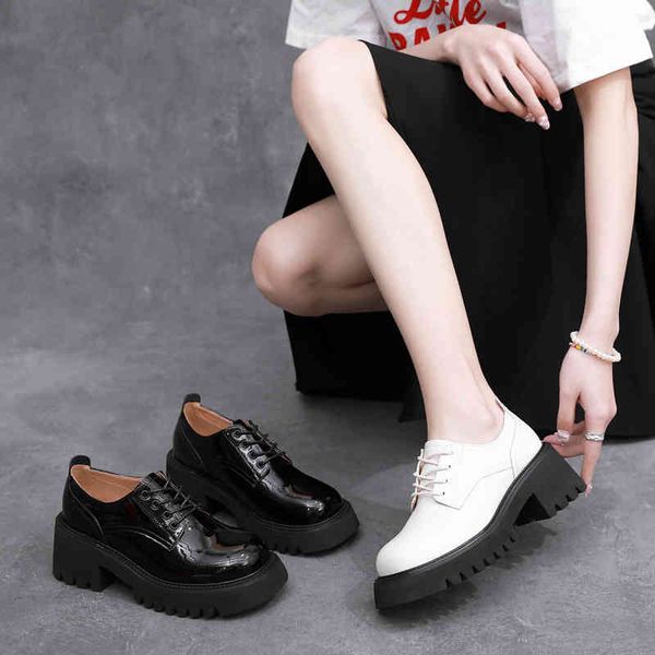 dress shoes thick soled loafers women's spring lace up patent leather large thick british single shoes fashion s8zg, Black
dress shoes thick soled loafers women's spring lace up patent leather large thick british single shoes fashion s8zg, Black
