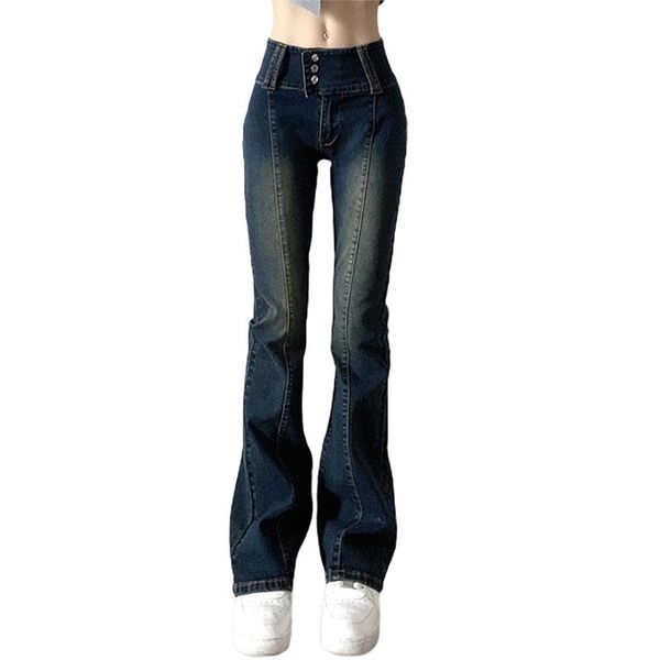 women's jeans xingqing korean fashion skinny buttons high waist solid harajuku retro denim trousers slim autumn flared pants clothing, Blue
women's jeans xingqing korean fashion skinny buttons high waist solid harajuku retro denim trousers slim autumn flared pants clothing, Blue