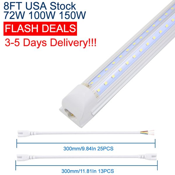 8ft led shop light fixture, 25 pack t8 integrated tube lights, 150w 1500lm 6500k high output clear cover, v shape 270 degree for garage ware
8ft led shop light fixture, 25 pack t8 integrated tube lights, 150w 1500lm 6500k high output clear cover, v shape 270 degree for garage ware