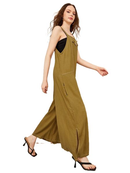 x flor by lo button front patched pocket split overall jumpsuit without cami x3xe#, Black;white
x flor by lo button front patched pocket split overall jumpsuit without cami x3xe#, Black;white